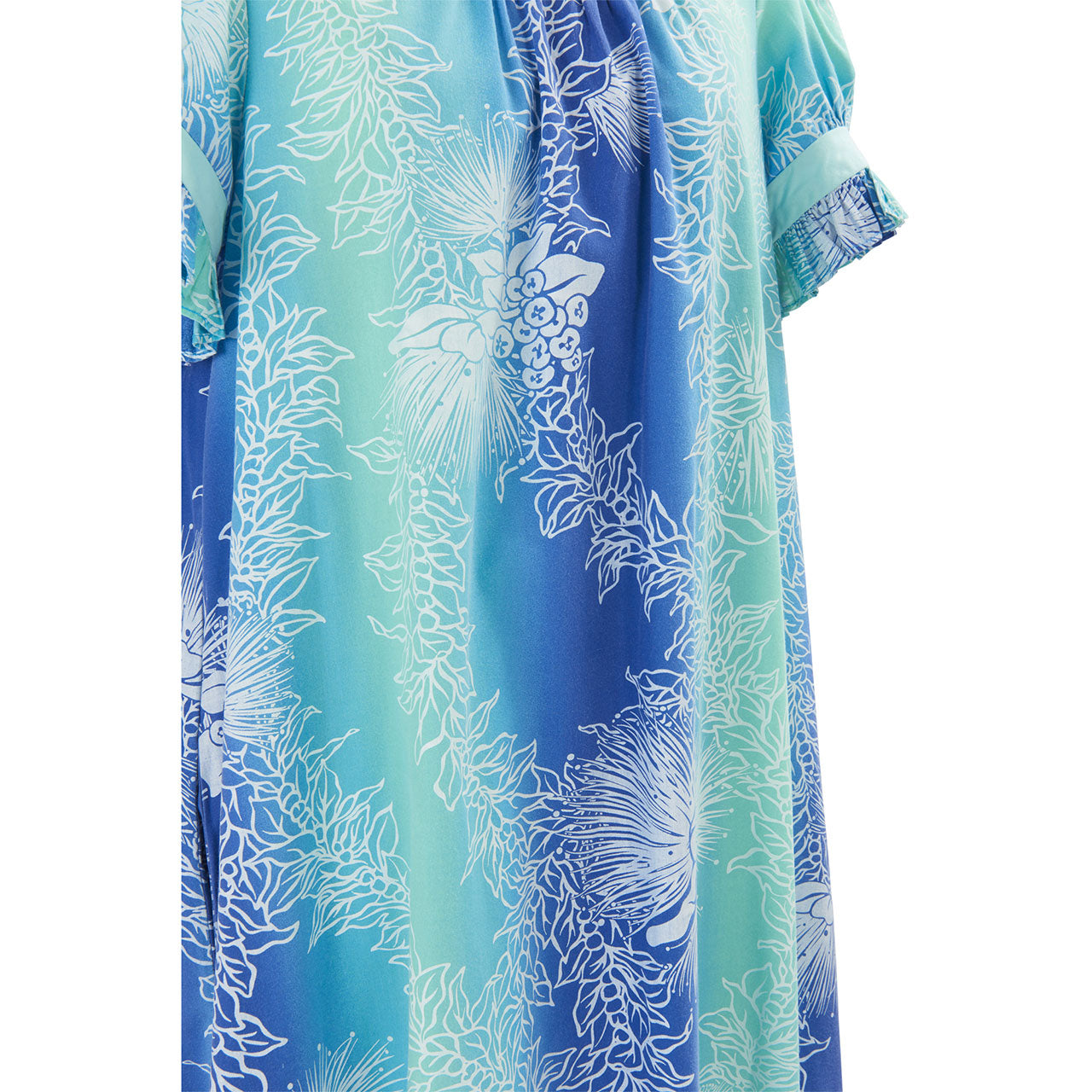 ハワイアンドレス・パフスリーブ/グリーン