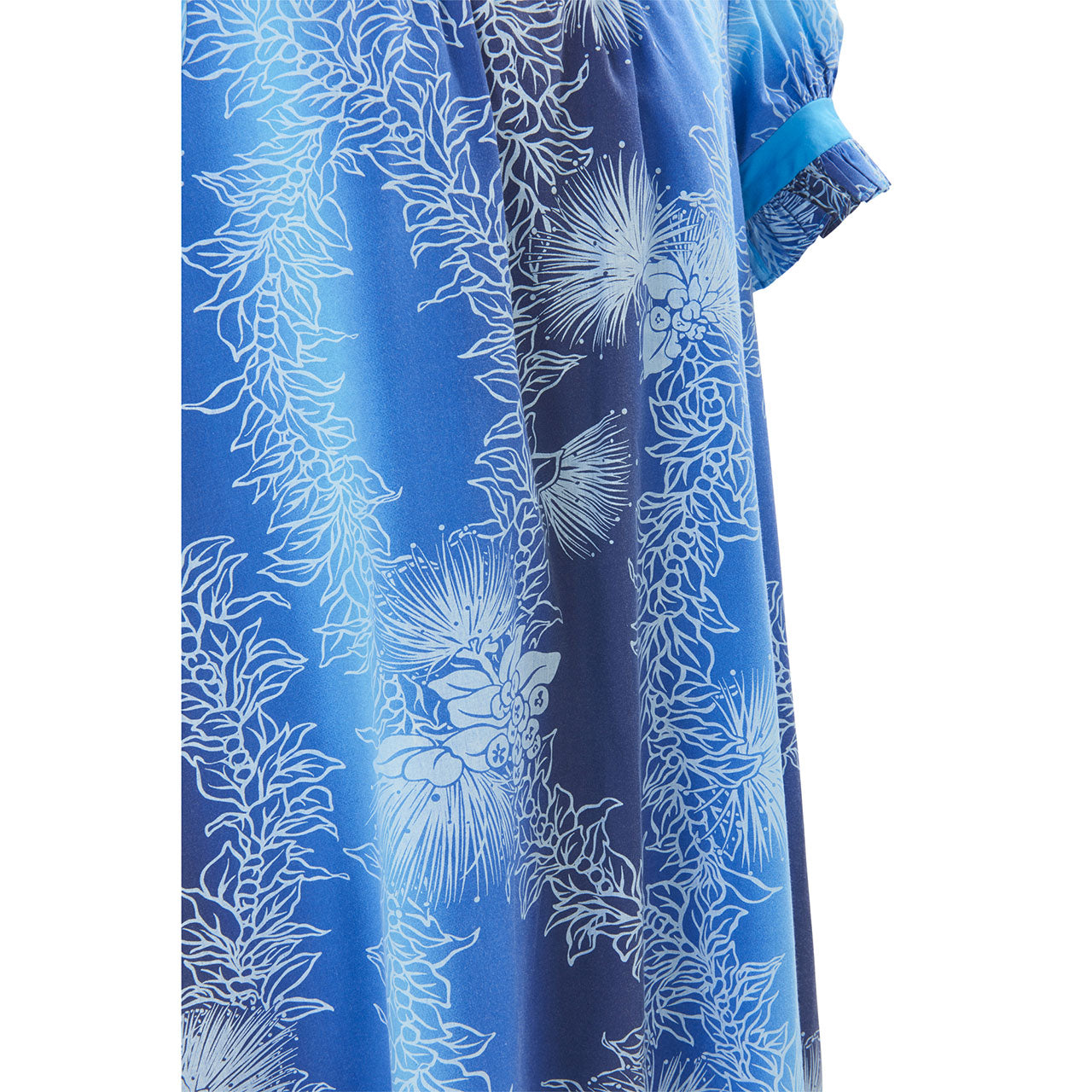 ハワイアンドレス・パフスリーブ/ブルー