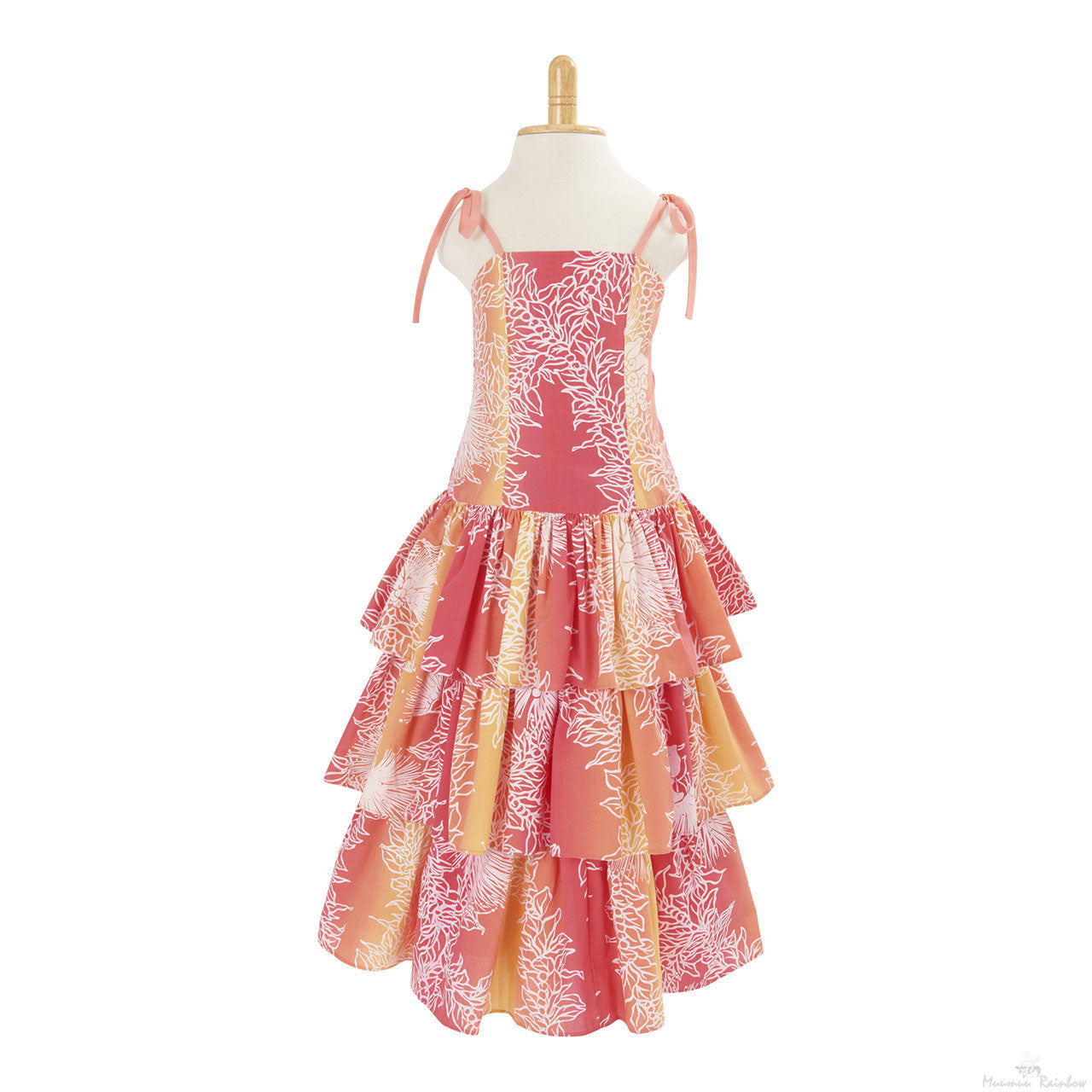 子供服ハワイアン ドレス・ショートドレス/オレンジ