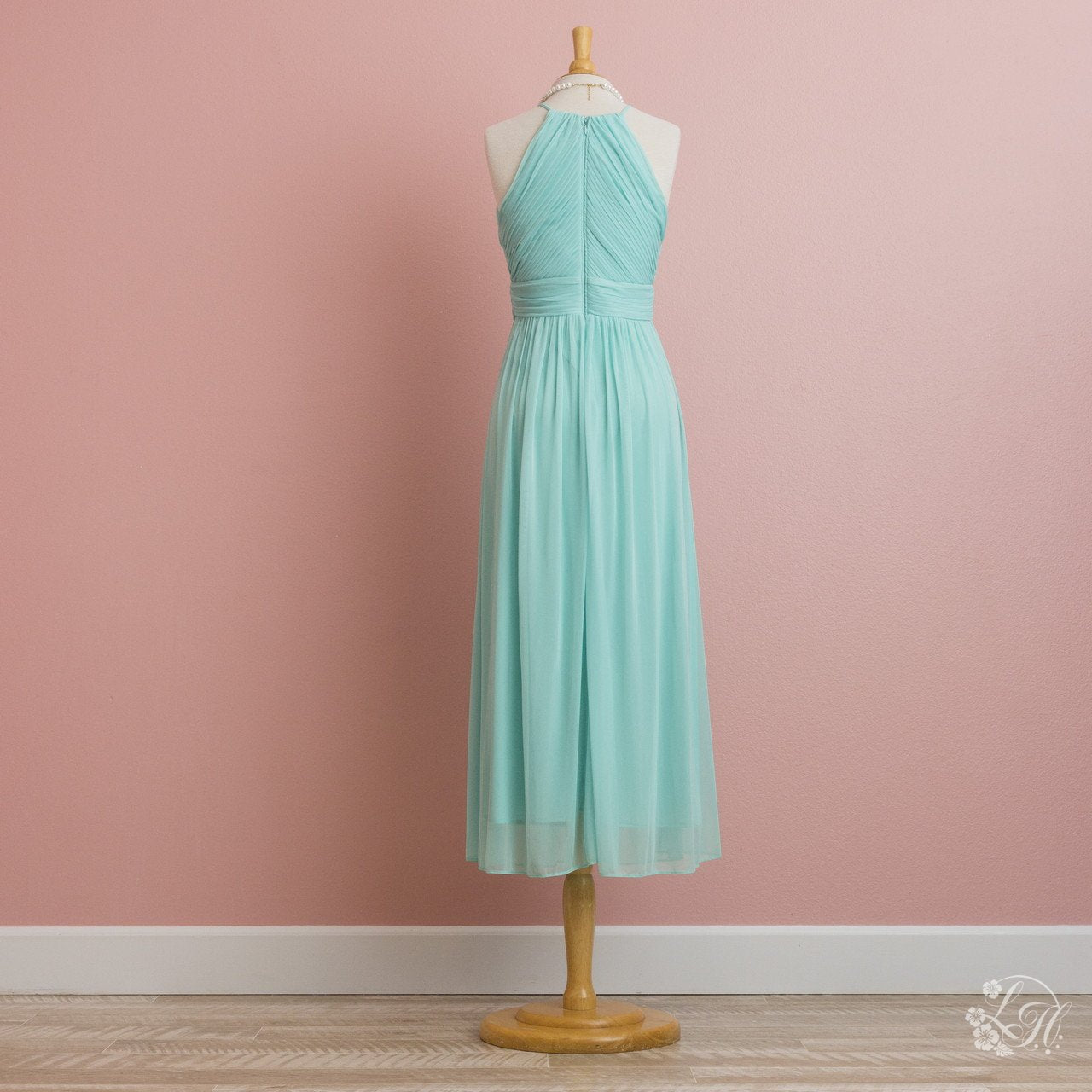 グリーン シフォンパーティドレス