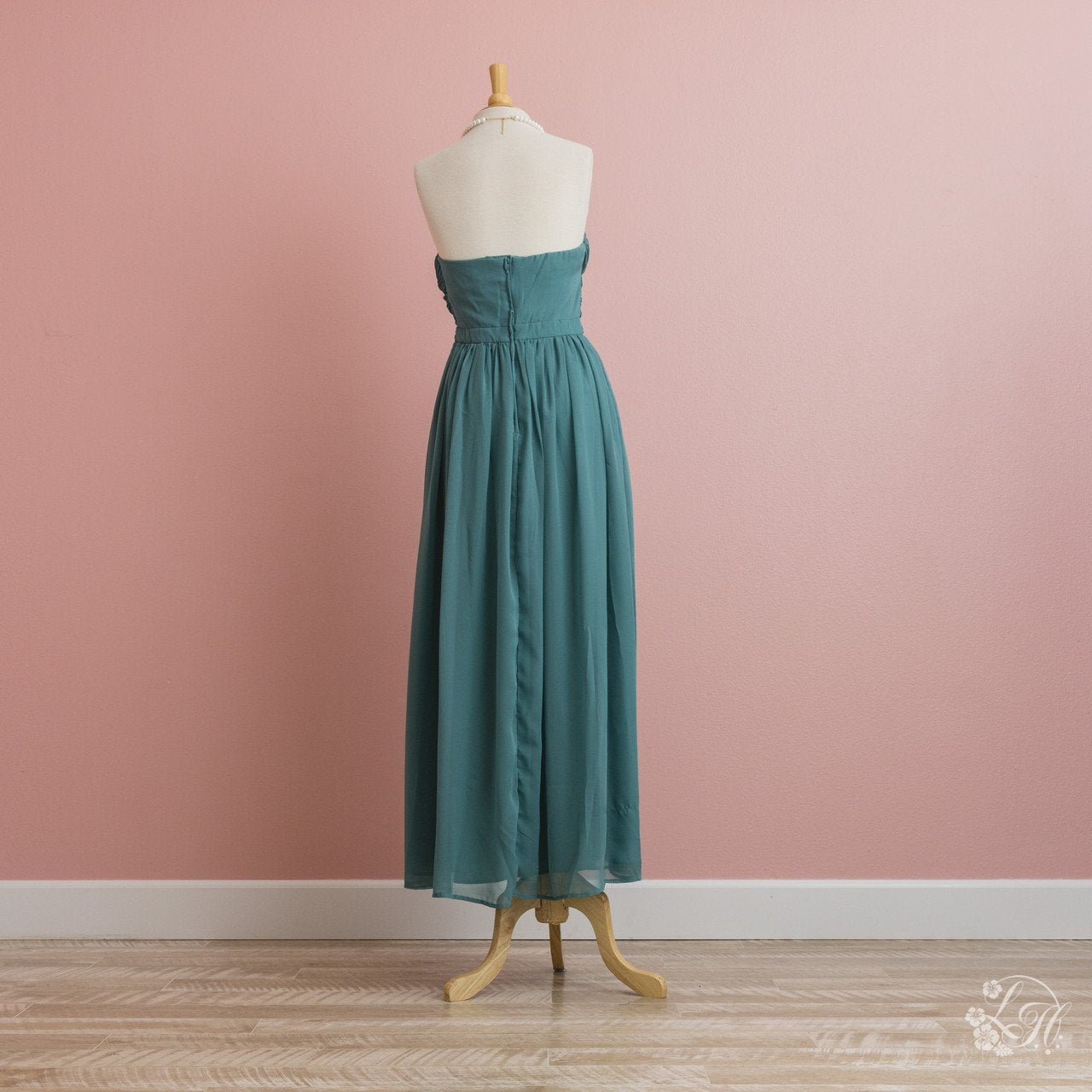 ブライズメイドドレス・ロング-ティールグリーン