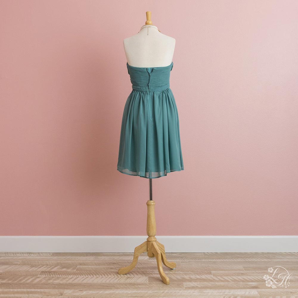 BD0517SGR ティールグリーンショートドレス