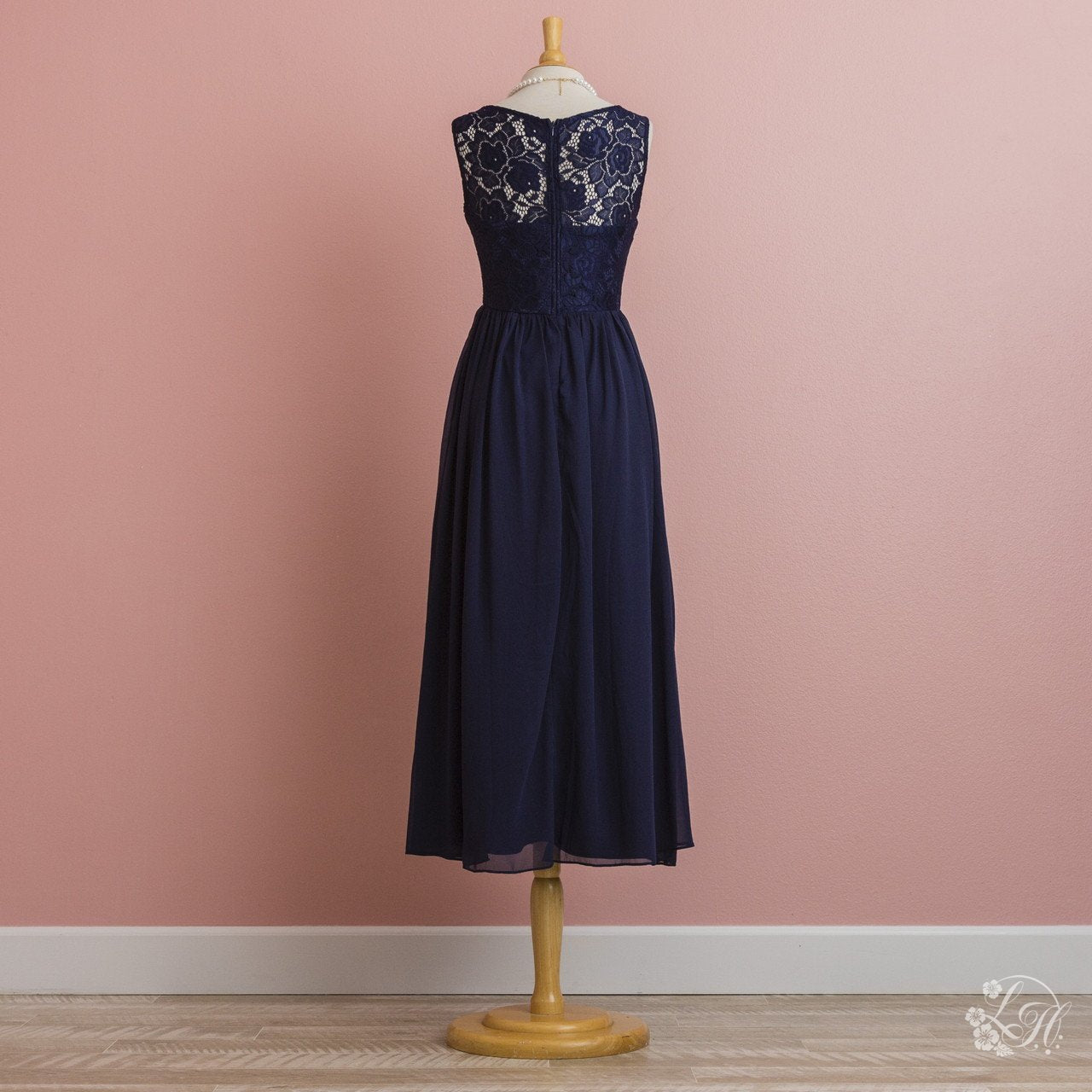 ネイビーレースロングドレス・ロング