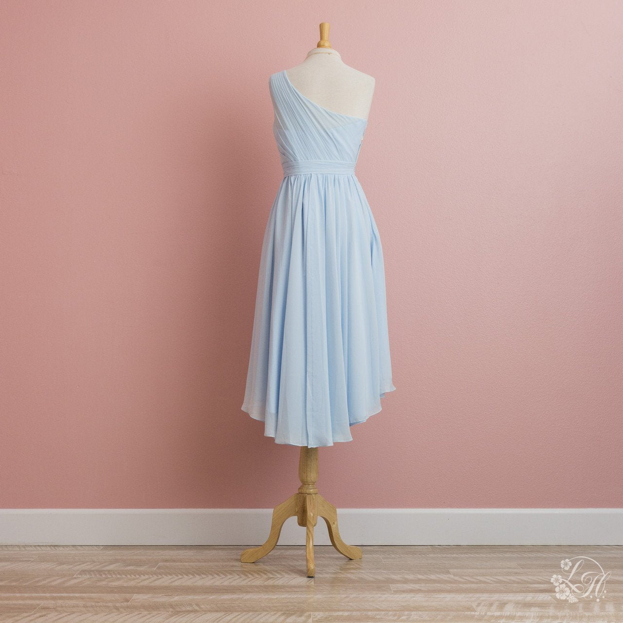 ブライズメイドフィッシュテールドレス・ショート-ライトブルー