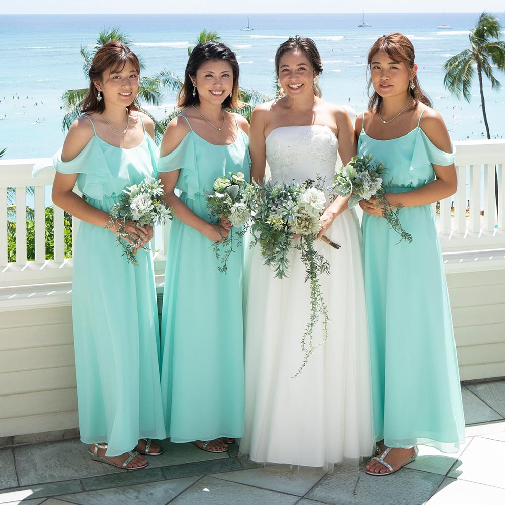 BM081GR オフショルダーティファニーブルードレス