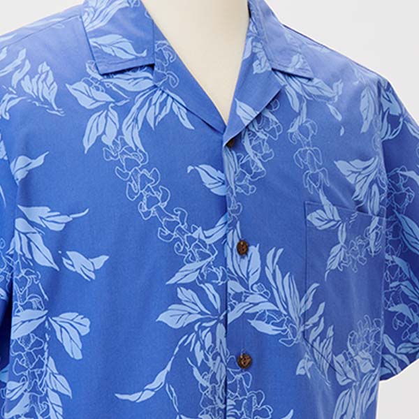 マイリ柄 ブルー キッズ アロハシャツ
