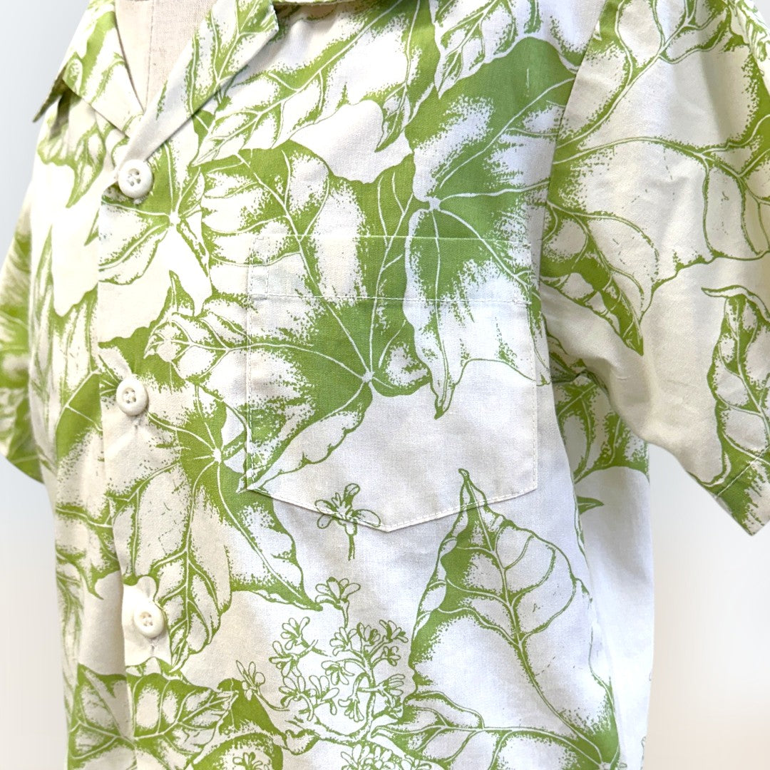 ククイ柄 グリーン キッズ アロハシャツ