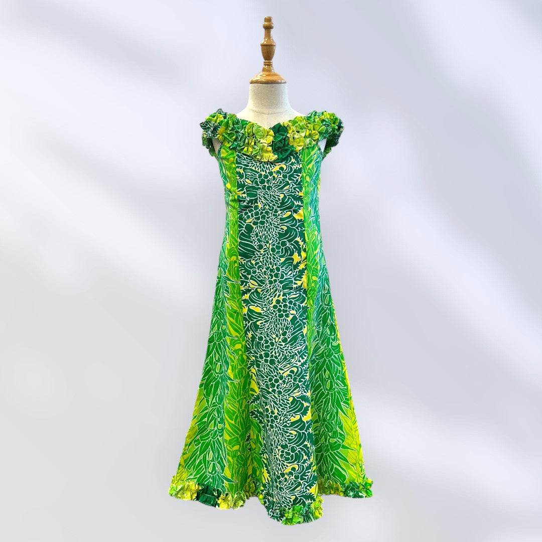 リコレイ柄 グリーン キッズ ムームー