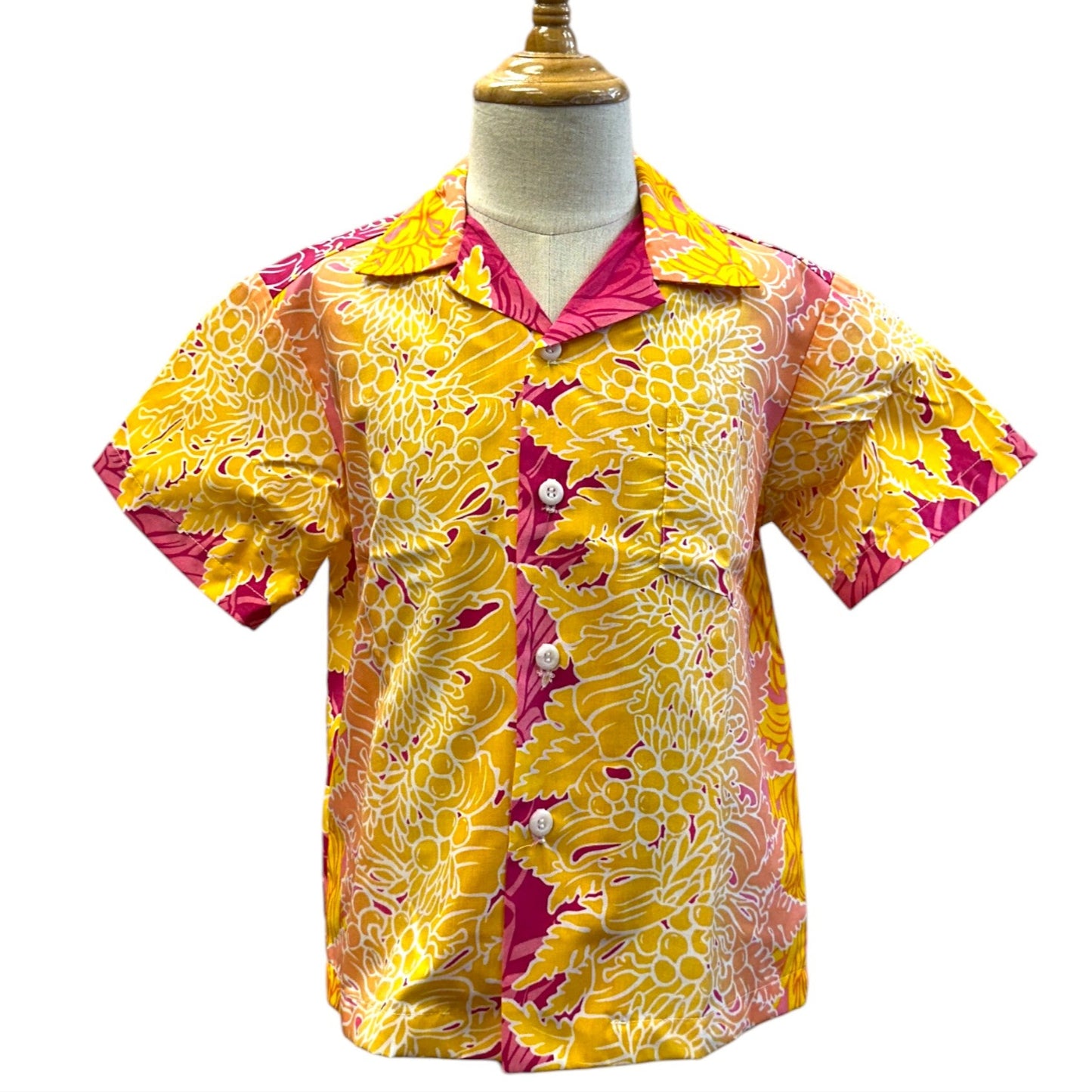 リコレイ柄 ピンク キッズ アロハシャツ