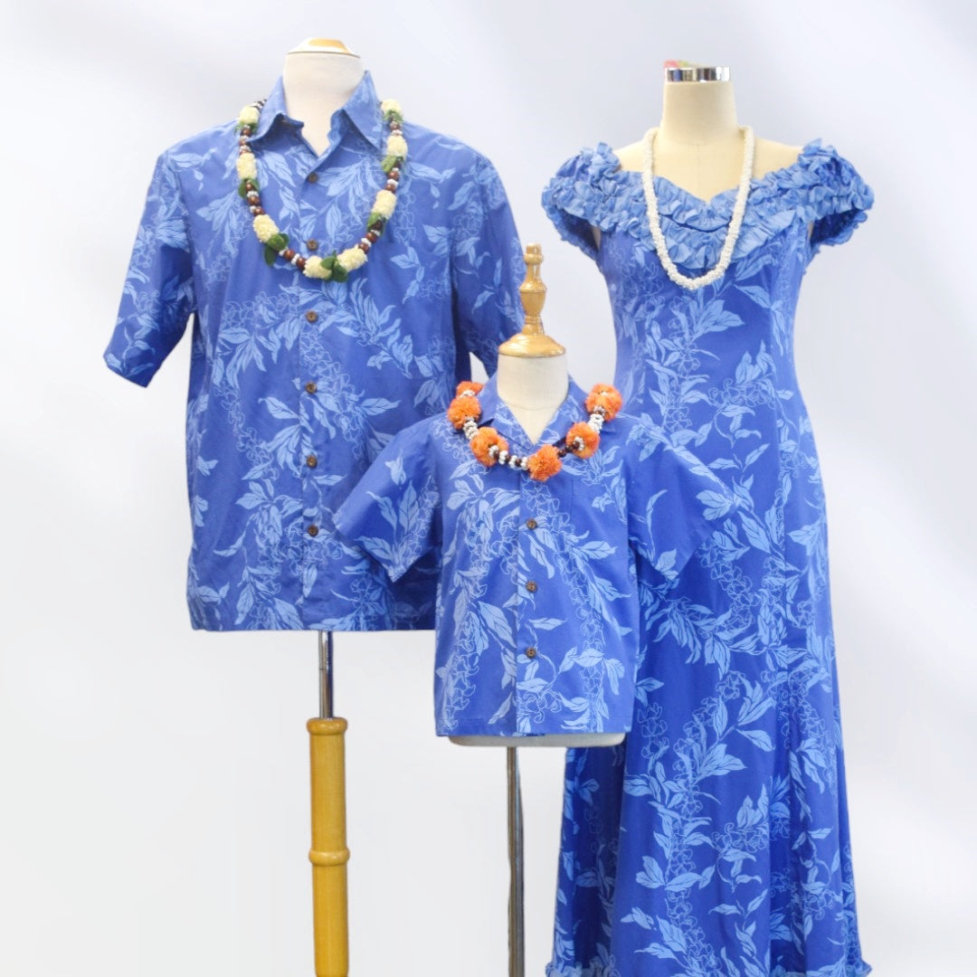 マイリ柄 ブルー キッズ ムームー