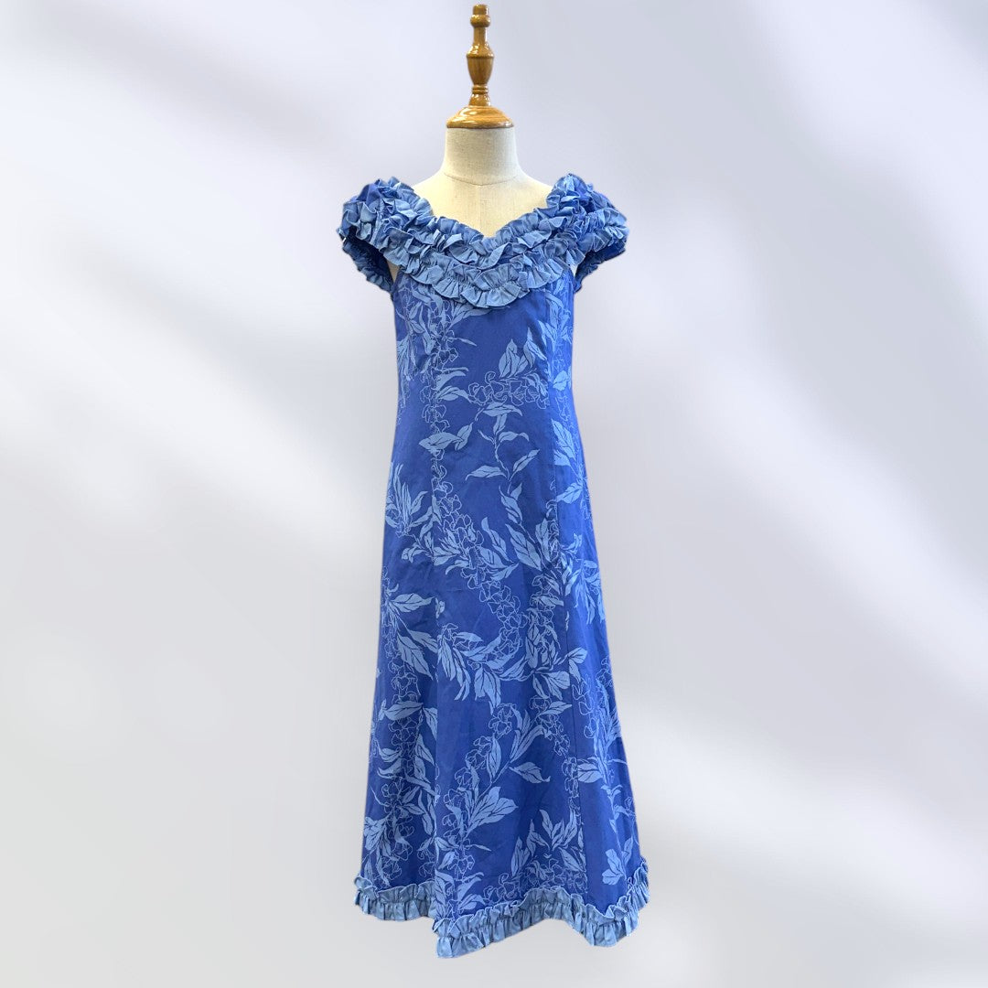 マイリ柄 ブルー キッズ ムームー