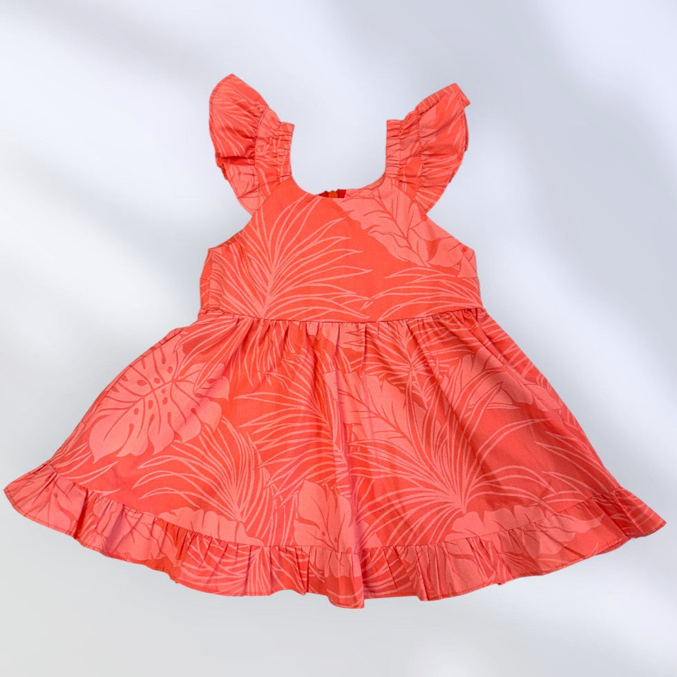 モンステラ柄 ピンク キッズ ムームー