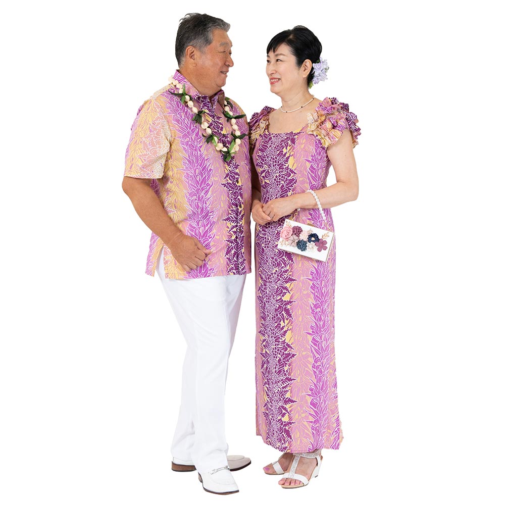 リコレイ パープルグラデーションアロハシャツ