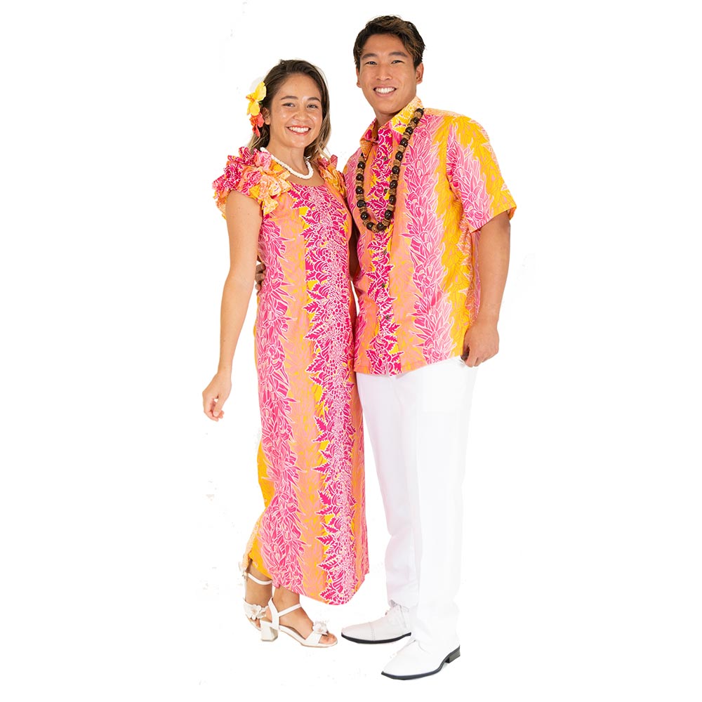 リコレイ ピンクグラデーション ストレートドレス 夫婦でお揃い