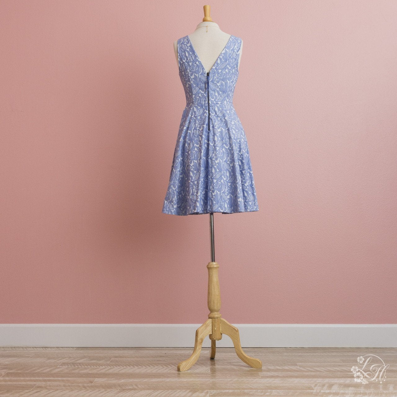 ブルーミニシフォンワンピース