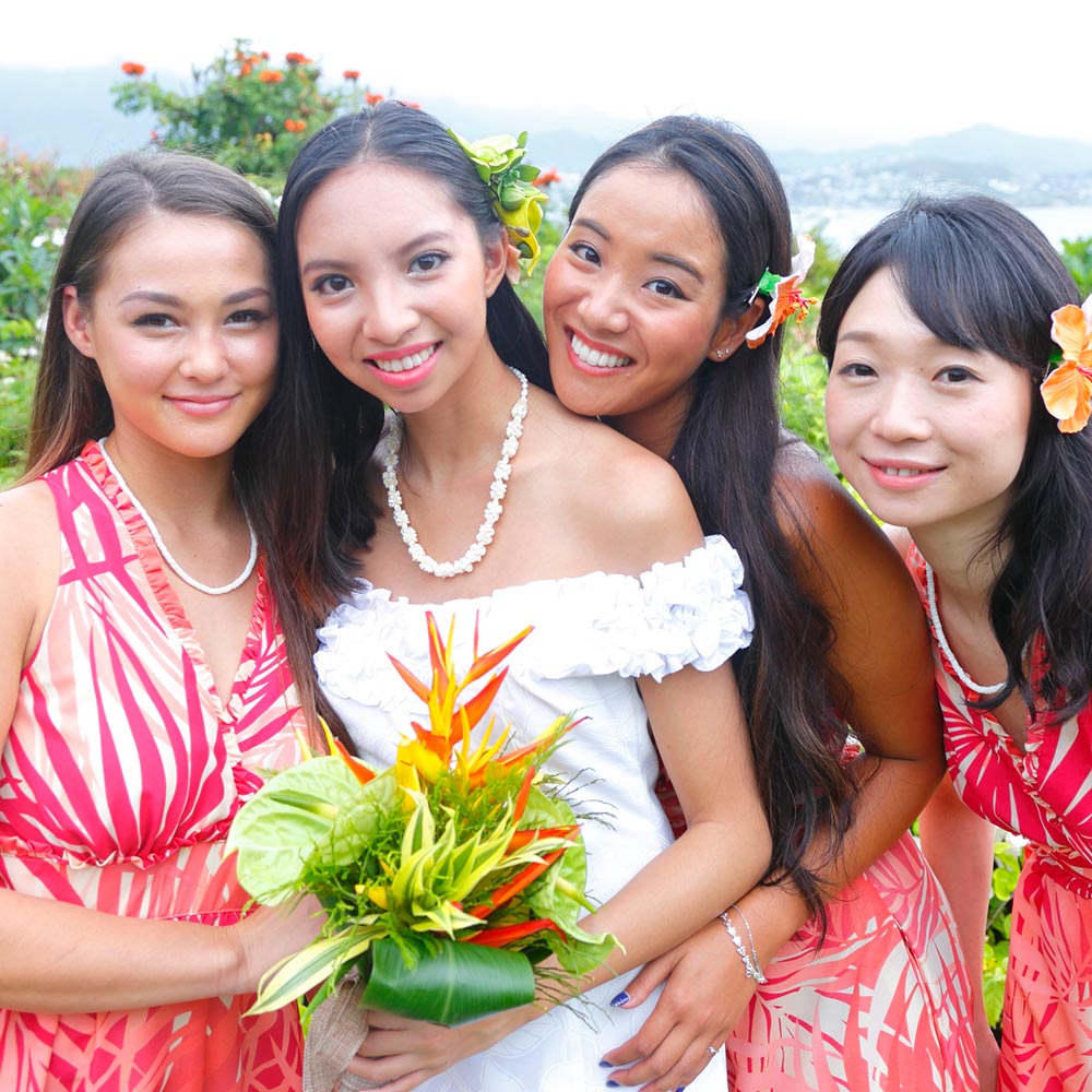 リーフ オレンジ タンクドレス / オレンジ ブライズメイト