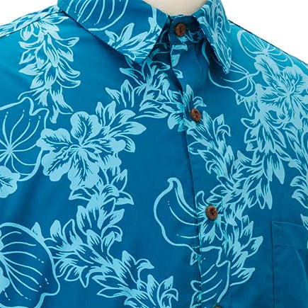 チューベローズ柄 アロハシャツ/グリーン柄