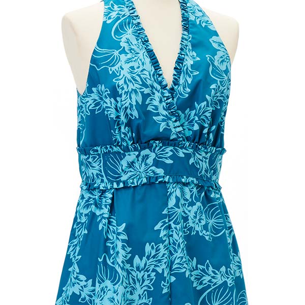 チューベローズ柄タンクドレス/グリーン