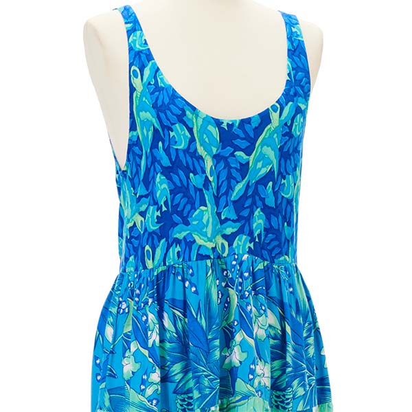 タートル柄ハワイアン ドレス/ブルー