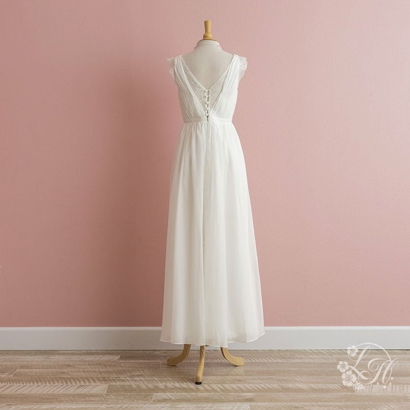 V ネックレーストップ・シフォンドレス