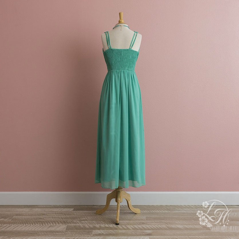 グリーン シフォンパーティドレス