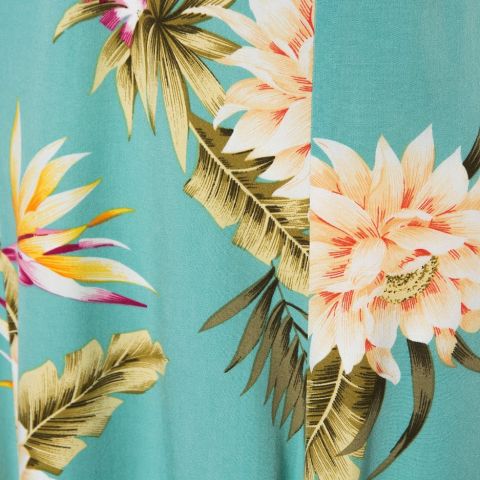 セレス柄ノースリーブ・膝丈ドレス