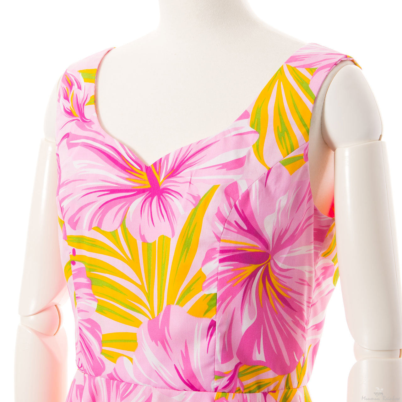 ハイビスカス柄ミニドレス・ピンク