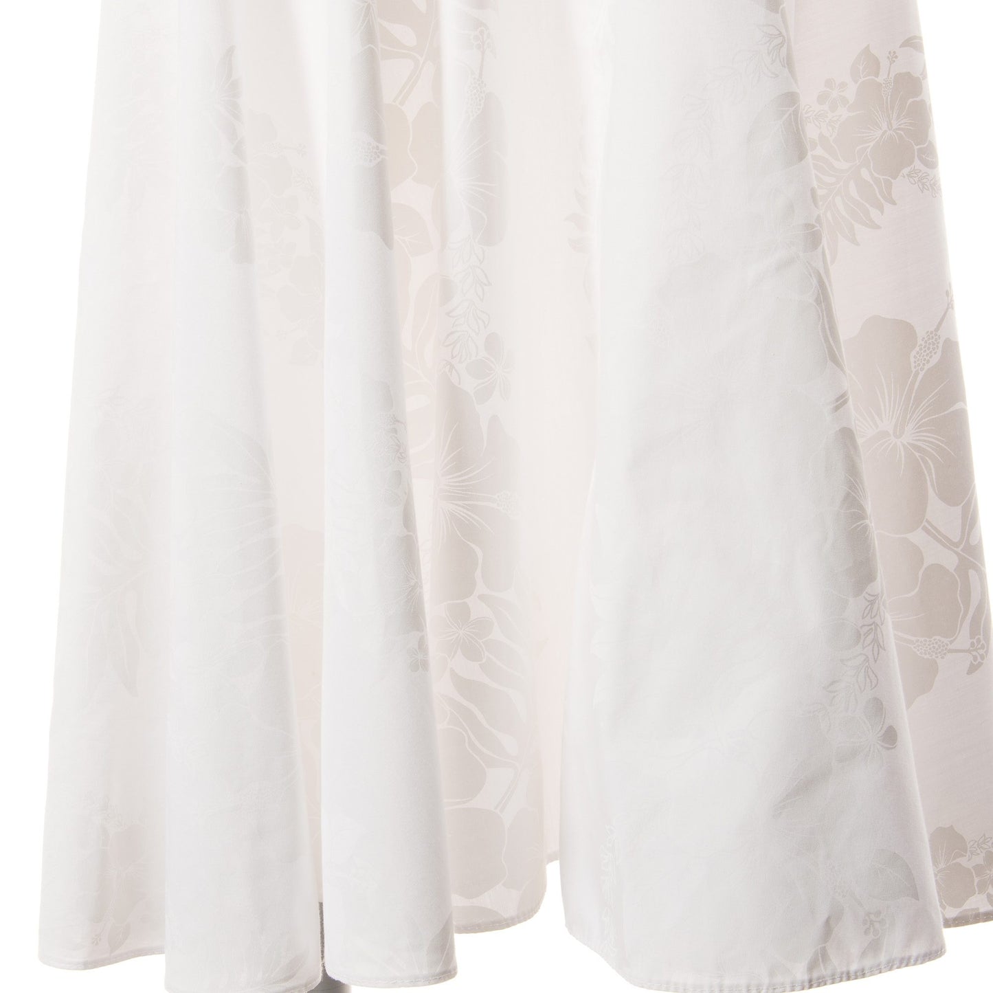 ワンショルダーハワイアンウェディングドレス・ホロク 裾