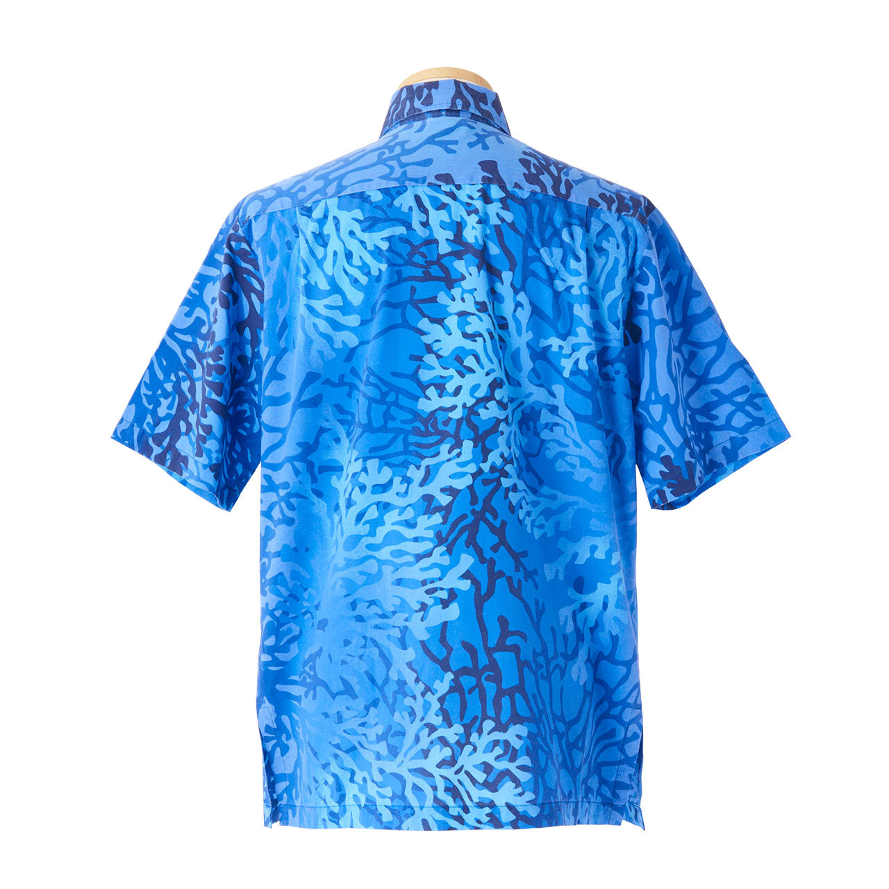 サンゴ柄オリジナルアロハシャツ/ブルー