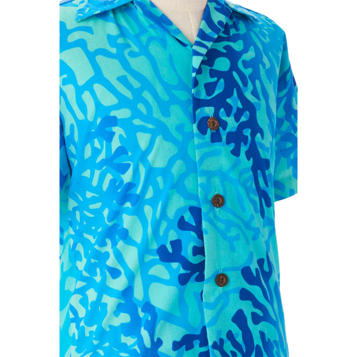 サンゴ柄・子供服ボーイズ・アロハ/ライトブルー 家族でお揃い