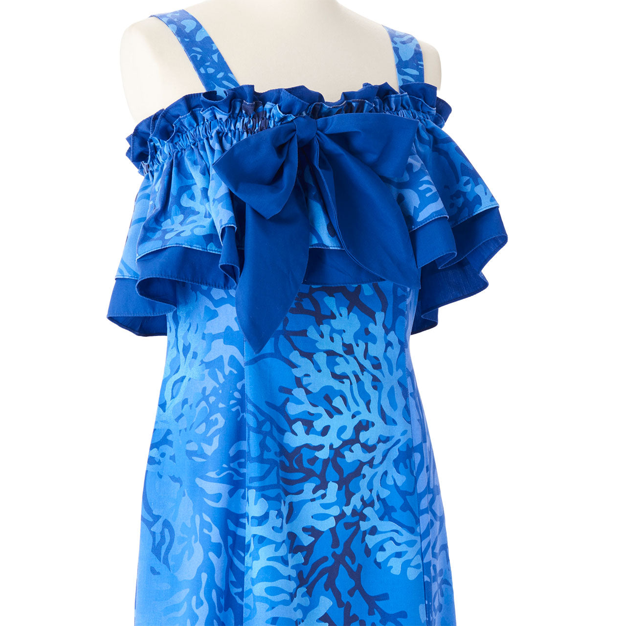 サンゴ柄ハワイアン・4WAYドレス/ブルー