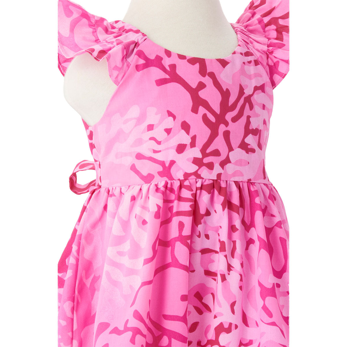 サンゴ柄・子供服ガールズドレス/ピンク