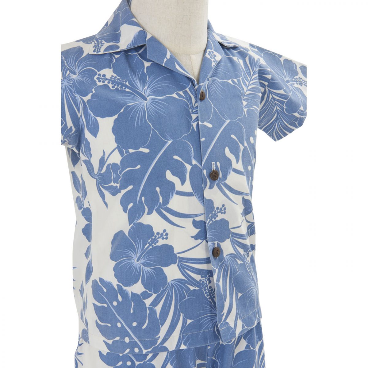 ハイビスカス 男の子用アロハ/ブルー