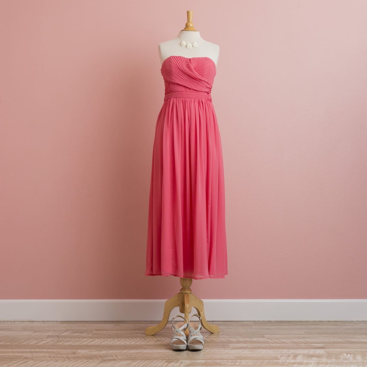 ブライズメイドドレス・ロング-コーラルピンク