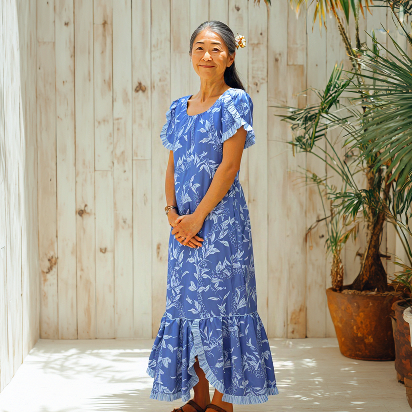 マイリ柄  ムームードレス / ブルー