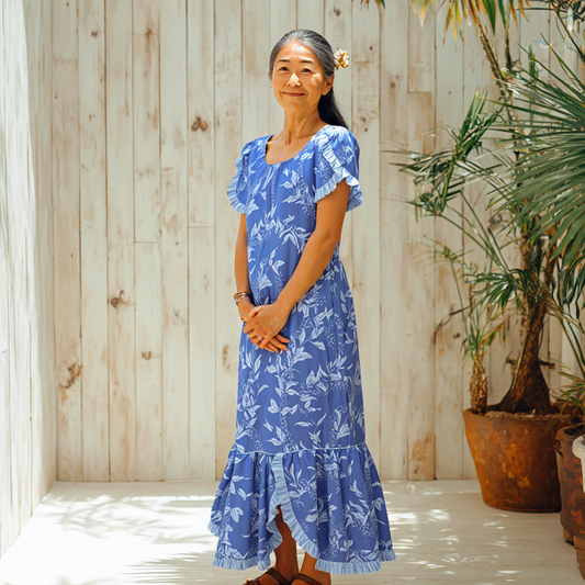 マイリ柄  ムームードレス / ブルー