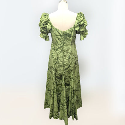 ククイ柄 半袖ドレス シトロン