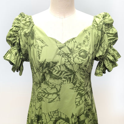 ククイ柄 半袖ドレス シトロン