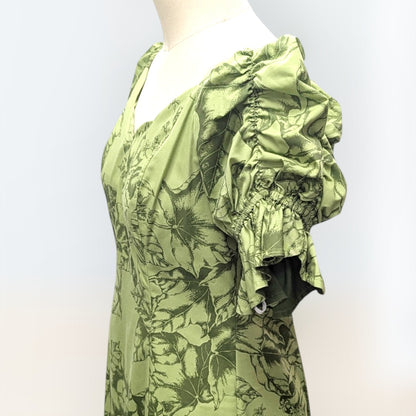 ククイ柄 半袖ドレス シトロン