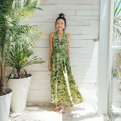 ククイ柄 シトロン タンクドレス