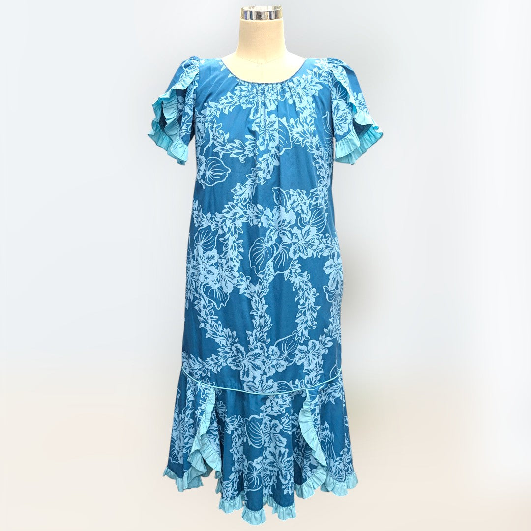 チューベローズ柄  ムームードレス / グリーン