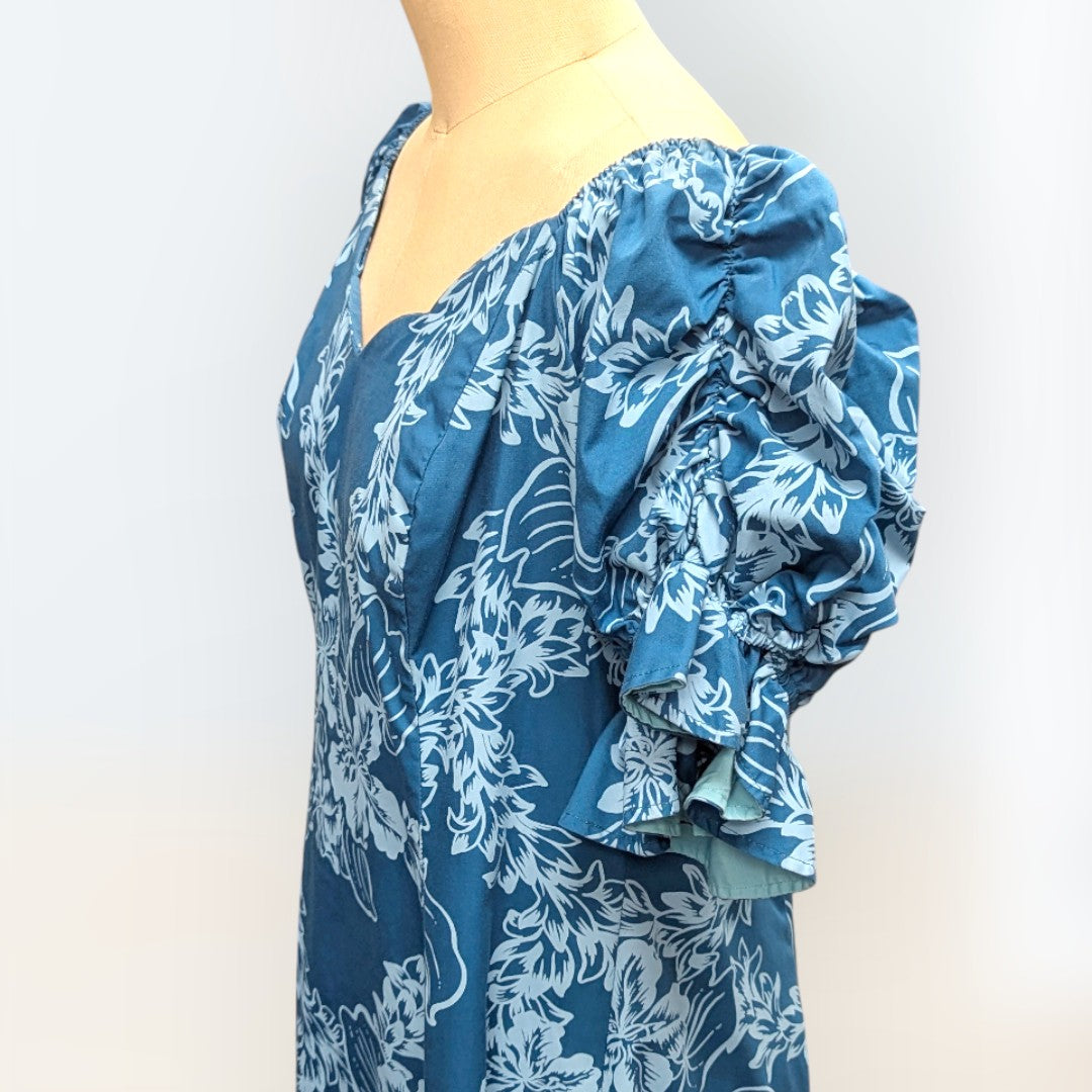 チューベ柄 半袖ドレス グリーン