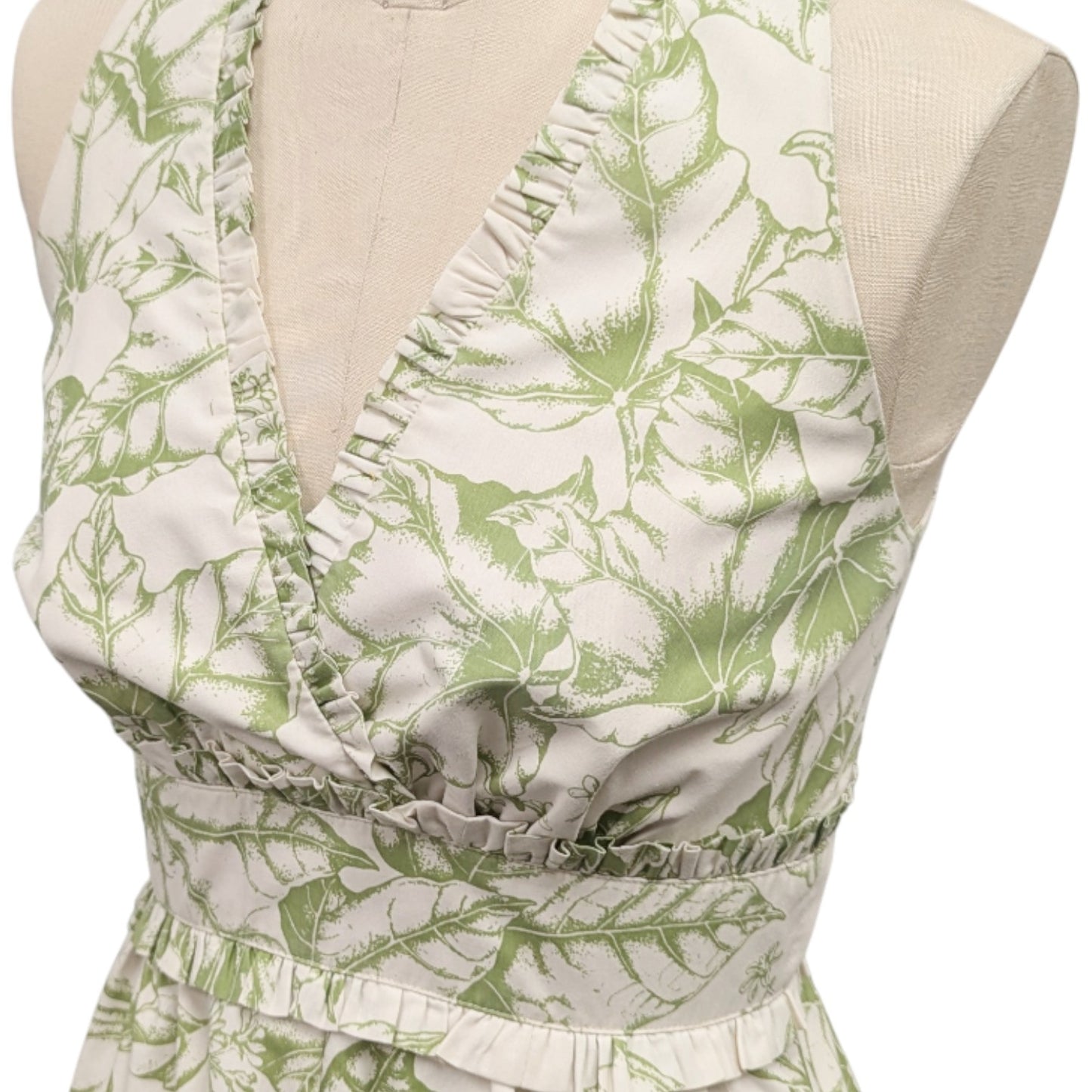 ククイ柄 グリーン タンクドレス