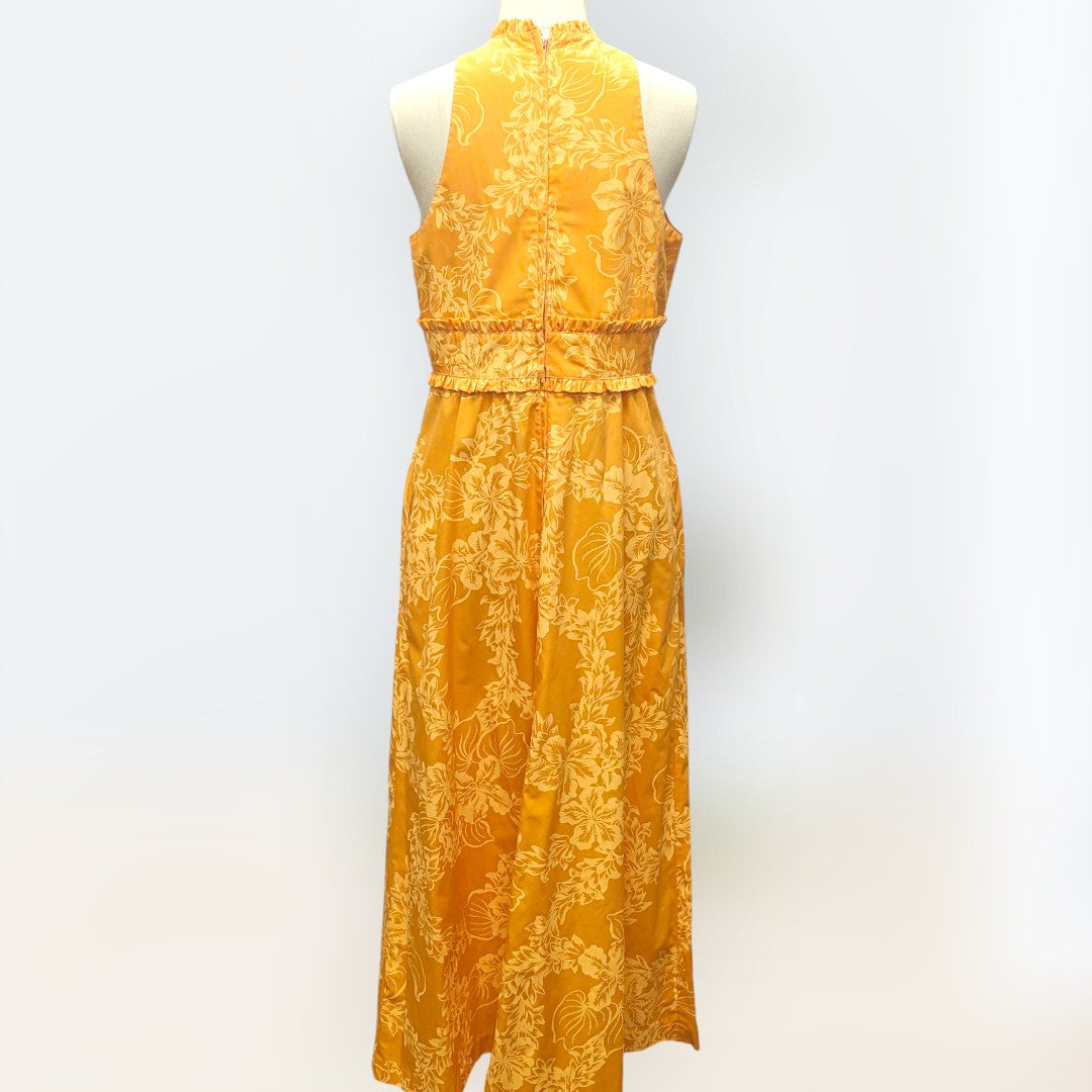 チューベローズ柄 タンクドレス / オレンジ