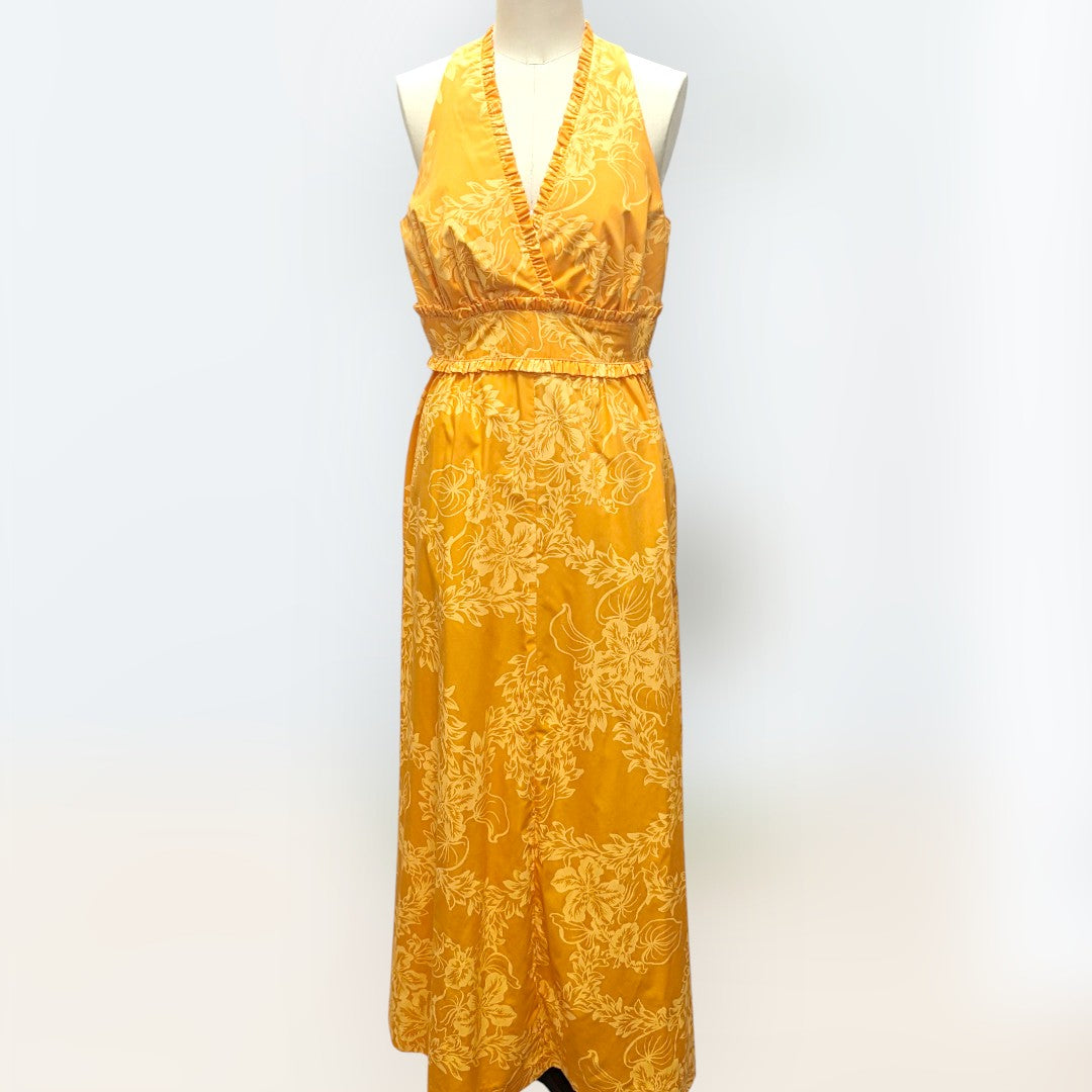 チューベローズ柄 タンクドレス / オレンジ