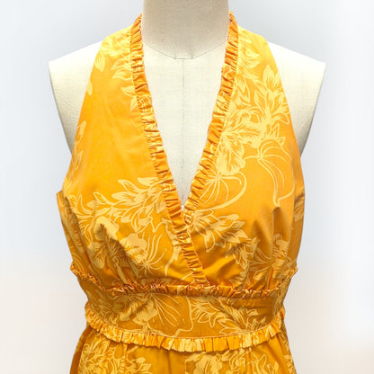 チューベローズ柄 タンクドレス / オレンジ