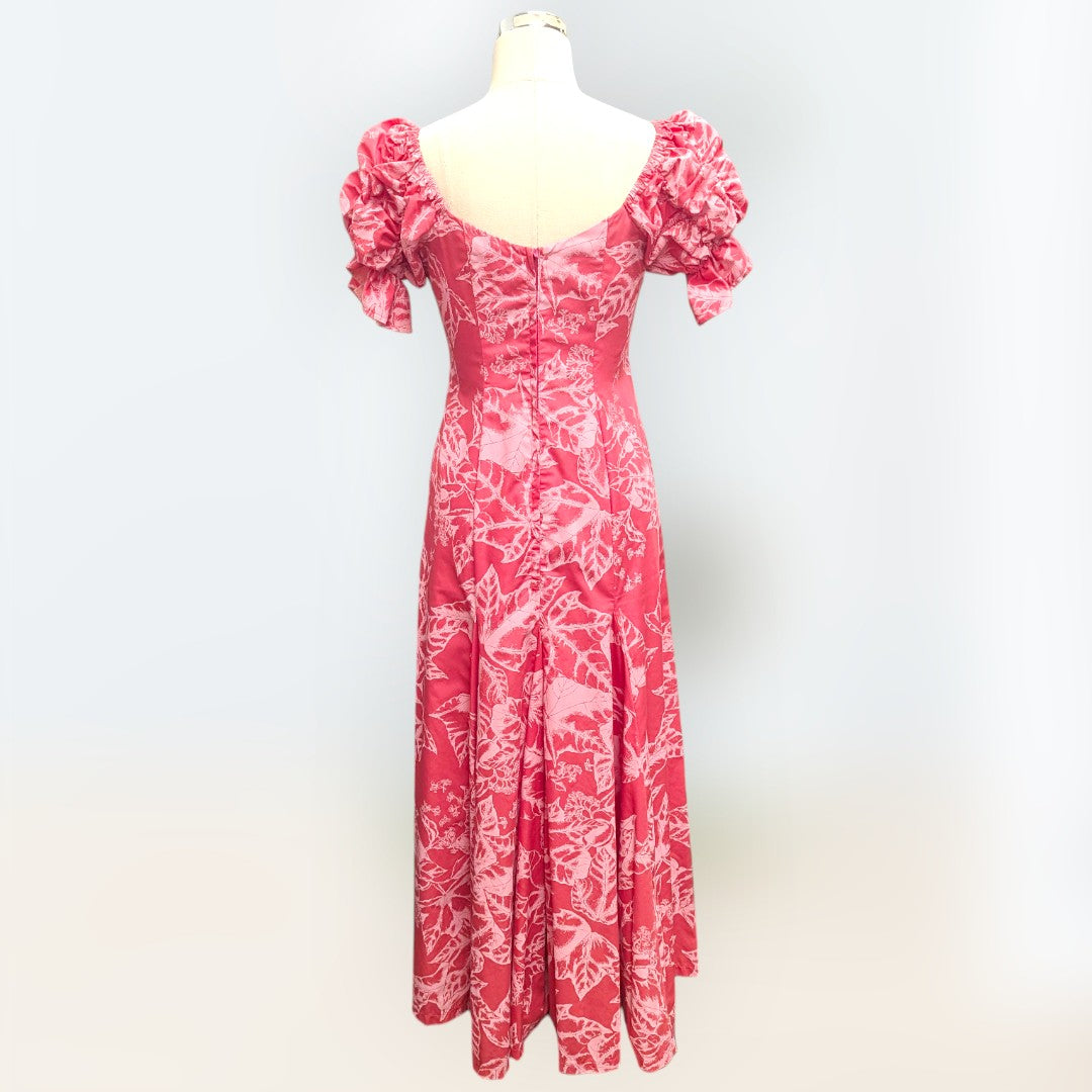 ククイ柄 半袖ドレス ピンク