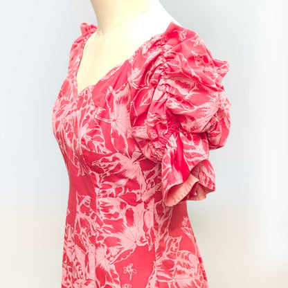 ククイ柄 半袖ドレス ピンク