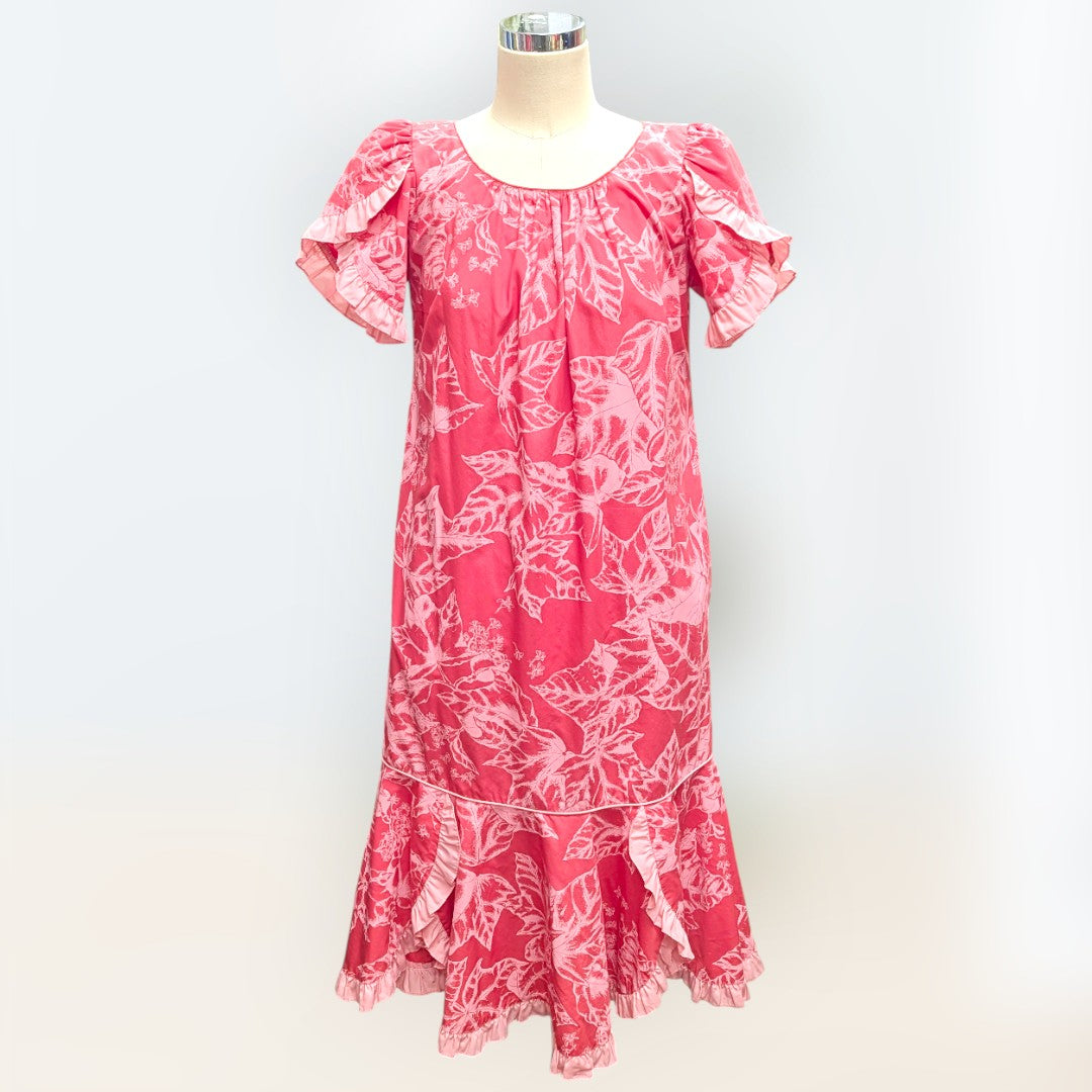 ククイ柄 ピンク ムームードレス