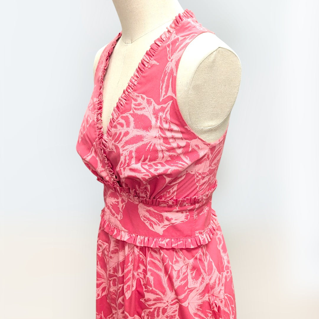 ククイ柄 ピンク タンクドレス